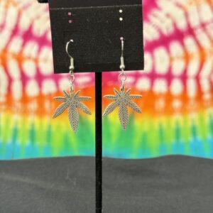 Silver Pot Leaf earrings (Small)